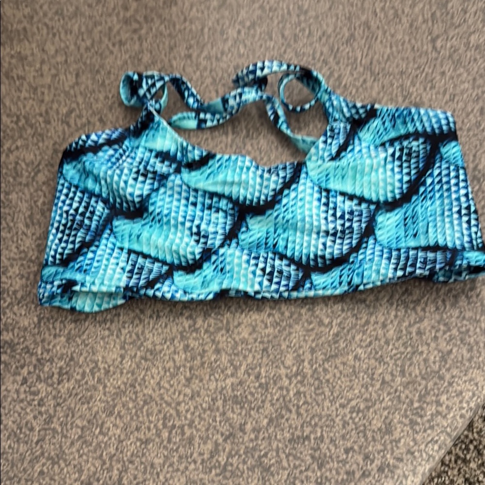 Blue Hookena Top with Mermaid pattern